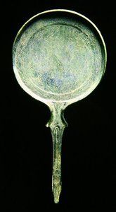 Mirror with incised decoration by Etruscan Etruscan
