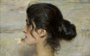 With the Rose Between her Lips