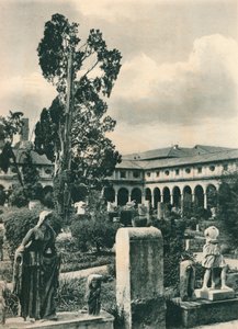 Garden in the Museum of the Baths of Diocletian, Rome, Italy