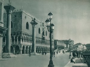 Main Front of the Doges Palace with Riva degli Schiavoni, Venice, Italy, 1927 by Eugen Poppel