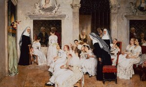 Convent Scene in Venice by Eugen von Blaas