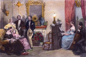 Family Concert, Scene from In Summer in Paris by Jules Janin by Eugene Louis Lami