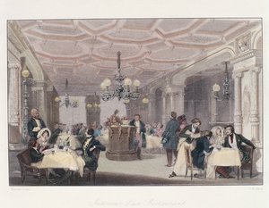 Interior of Les Trois Freres Provencaux Restaurant with its Restoration Era Decor, from Winter in Paris