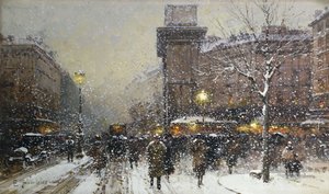 La Porte St. Martin by Eugene Galien Laloue