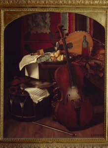Still life with musical instruments by Eugene Appert