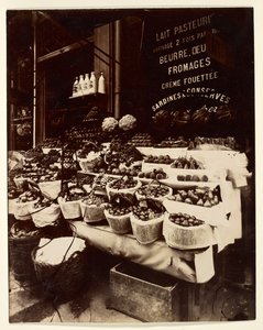 Rue Sainte-Opportune (Produce Display, Rue Sainte-Opportune) by Eugène Atget
