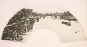 Fan, The Seine Seen from the Pont Royal by Eugene Bejot