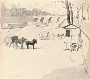 The Pont Marie - Horses and Carts
