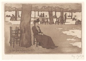 Woman in the Garden of the Tuileries in Paris by Eugene Bejot