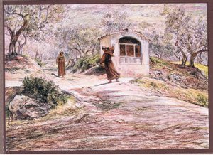 St Francis makes Friar Masseo turn round many times to find the way he should go by Eugene Burnand