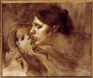 The Maternal Kiss by Eugène Carrière