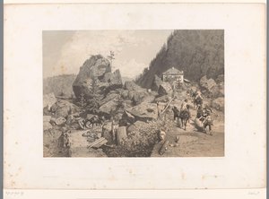 Travelers on the Pass of the Tête Noire Between Martigny and Chamonix