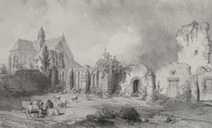 Picturesque and Romantic Voyages in Old France. Brittany: Abbey of Relec