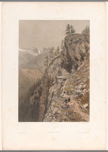 Hikers on Mountain Path near Chamonix and Mont Blanc by Eugene Ciceri