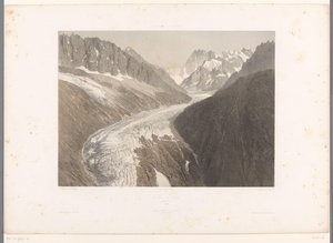 View of the Mer-de-Glace Glacier in Chamonix (Views in Switzerland and Savoy) by Eugene Ciceri