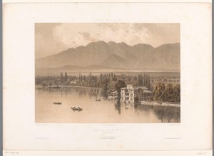 View of the Shores of Lake Thun (series: Views in Switzerland, Savoy, and Tyrol) by Eugene Ciceri