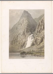 View of the Pissevache waterfall (series title: Views in Switzerland and Savoy) by Eugene Ciceri