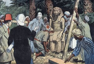 Discovery of the Statue of Sesostris III in 1862 by Eugene Damblans