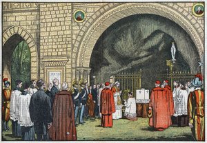 Pope Pius XI blessed the first stone of the College of Propaganda in the Vatican gardens by Eugene Damblans