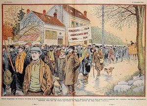 Unemployed Miners from the North of France and the Pas-de-Calais Region Marching to Paris