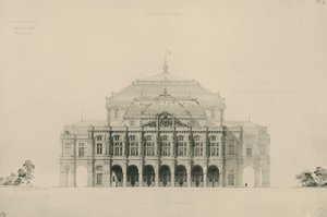 Designs Submitted by Viollet le Duc for Construction of New Opera House of Paris