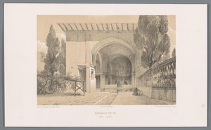 Kiosk of Fin Garden in Kashan by Eugene Flandin