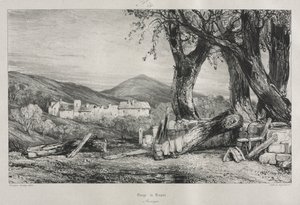 Picturesque and Romantic Journeys in Old France: Auvergne vol. II, Gorge of Royat, Plate 79, 1830 by Eugene Isabey
