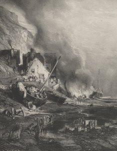 Refitting of a Ship at Low Tide, 1833 by Eugene Isabey