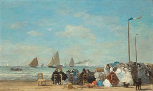 Beach Scene at Trouville by Eugene Louis Boudin