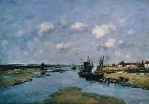 La Canche at Low Tide, Etaples by Eugene Louis Boudin