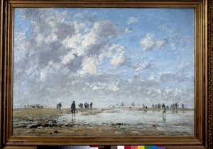 Low tide at Etaples by Eugene Louis Boudin