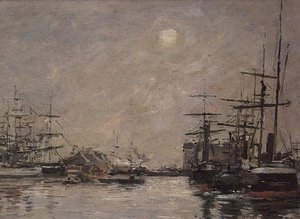 The Basin of the Barre, Le Havre by Eugene Louis Boudin