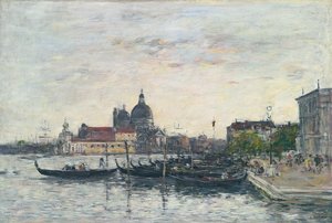 Venice, the Mole at the Entrance to the Grand Canal and the Salute, Evening
