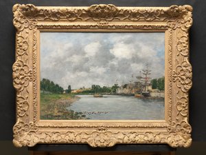 View of the Port of Saint-Valéry-sur-Somme by Eugene Louis Boudin