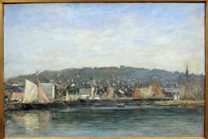 View of the Port of Trouville by Eugene Louis Boudin