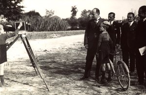 Mussolini Posing with His Son for a Photographer by Eugenio Risi
