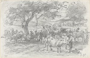 Herdsmen and Cattle by Eugène Boudin