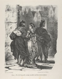 Faust Trying to Seduce Marguerite, 1825-27 by Eugène Delacroix