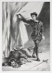Hamlet: Hamlet and the Corpse of Polonius by Eugène Delacroix