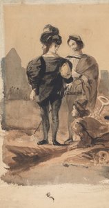 Hamlet and Horatio in the Graveyard by Eugène Delacroix