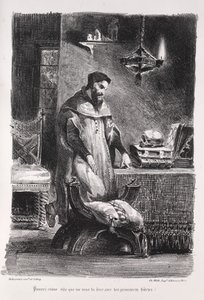 Illustrations for Faust: Faust in His Dressing-Room by Eugène Delacroix