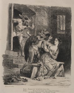 Illustrations for Faust: Faust in the Prison of Marguerite by Eugène Delacroix