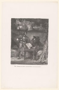 Mephisto Appears to Faust (Faust, Tragedy by M. de Goethe) by Eugène Delacroix