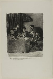 Mephistopheles Visits Martha, from Faust by Eugène Delacroix