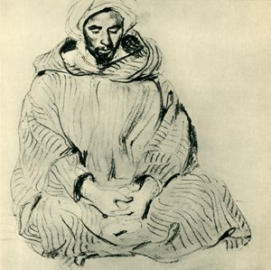 Praying Arab by Ferdinand Victor Eugene Delacroix