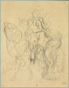 Study for Marphise and the Mistress of Pinabel by Eugène Delacroix