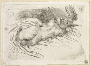 Study of a Woman Seen from the Back by Eugène Delacroix