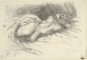 Study of a Woman Viewed from Behind by Eugène Delacroix