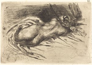 Study of a Woman, Viewed from the Back by Eugène Delacroix
