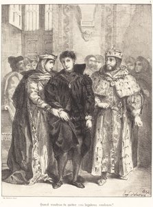 The Queen Tries to Console Hamlet (Act I, Scene II) by Eugène Delacroix
